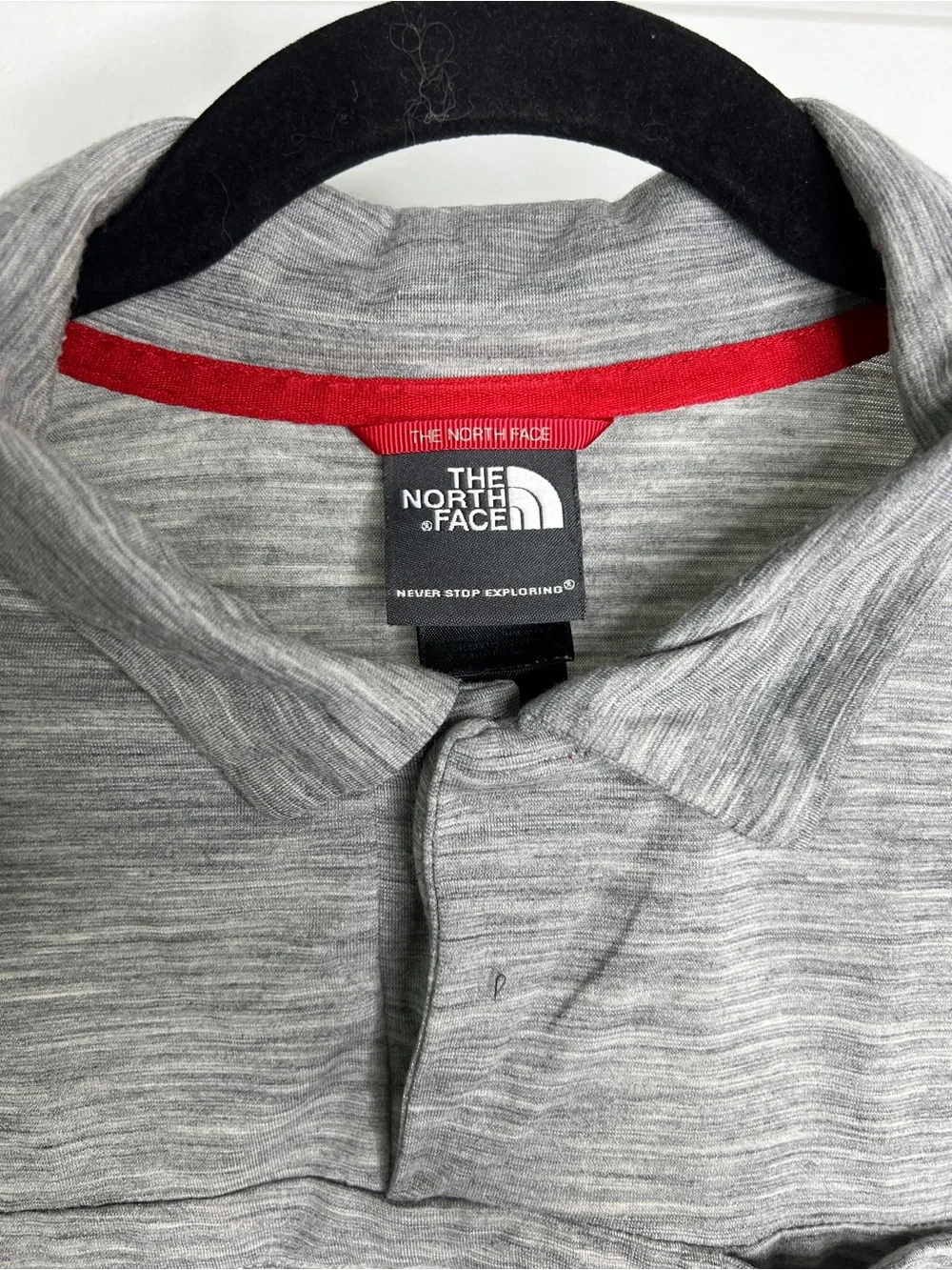 The North Face Merino Wool Blend Polo Shirt Mens Large Gray Performance Tech